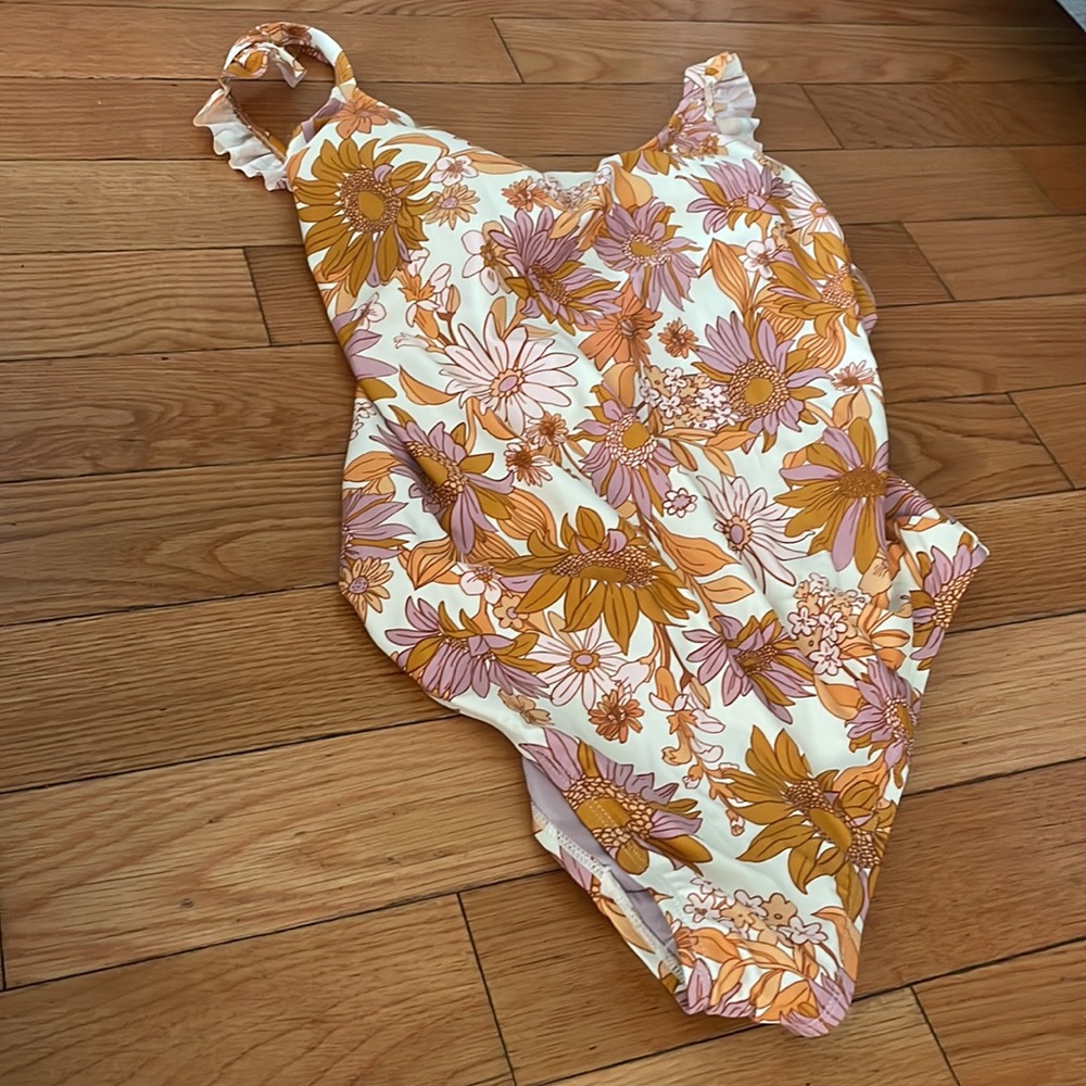 NWT one piece Kona Sol garden floral bathing suit size XL